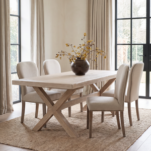Fairford Elm Cross Leg Dining Table