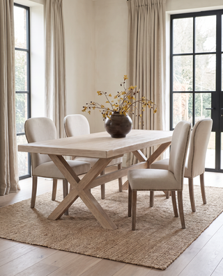 Fairford Elm Cross Leg Dining Table