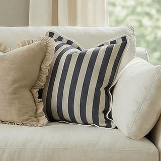 Farrow Navy Patterned Cushion Cover - CharlesTed Home