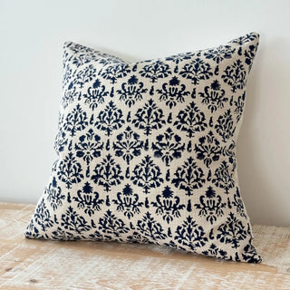 Farrow Navy Patterned Cushion Cover - CharlesTed Home