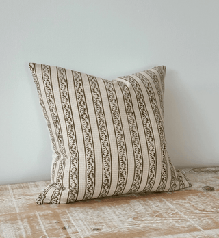 Farrow Olive Stripe Poly Cotton Cushion Cover - CharlesTed Home