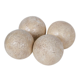 Faux Travertine Decorative Ball Ornament | Stone Effect Resin - CharlesTed Home