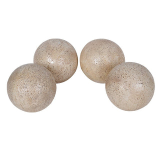 Faux Travertine Decorative Ball Ornament | Stone Effect Resin - CharlesTed Home