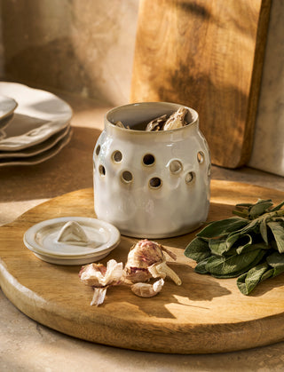 Garlic Jar | White