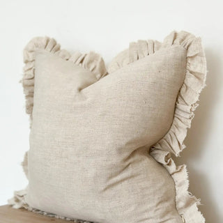 Georgie Sand Ruffled Edge Linen Cushion Cover - CharlesTed Home