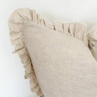 Georgie Sand Ruffled Edge Linen Cushion Cover - CharlesTed Home