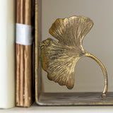 Elegant golden ginkgo leaf decorative book holder
