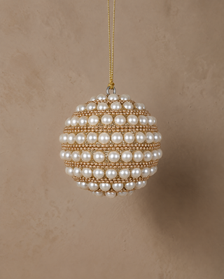 hanging pearl xmas bauble