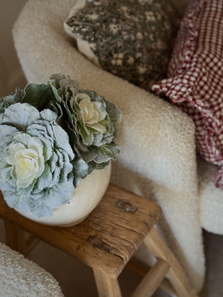 Snowy Faux Ornamental Cabbage Stem