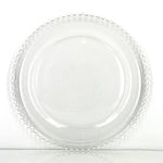 Made from moulded glass these plates feature on their outer edge lovely small glass beads. 