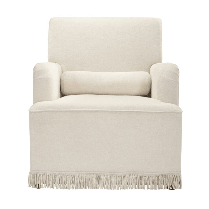 Jolene Armchair | Cream Fabric with Fringe Trim - CharlesTed Home