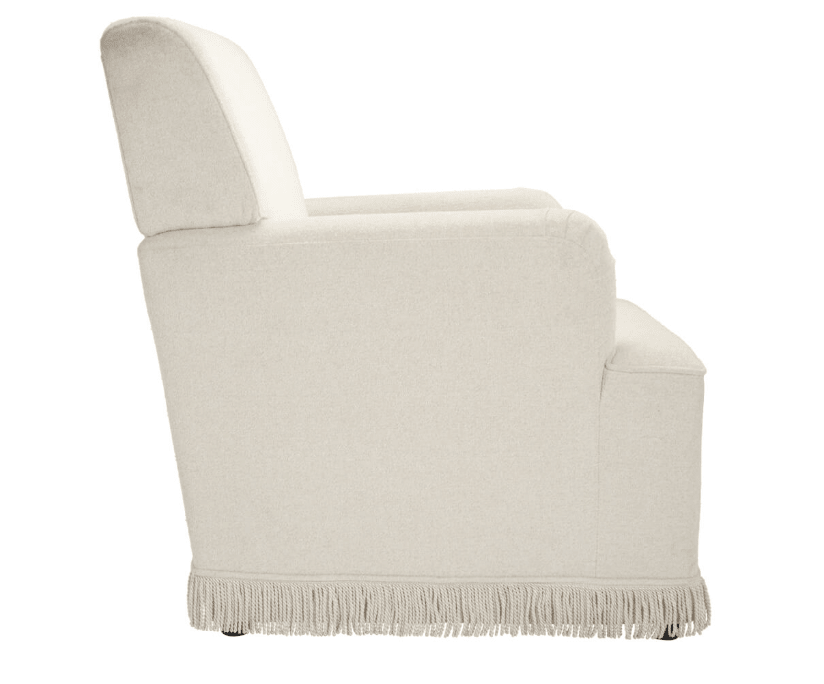Jolene Armchair | Cream Fabric with Fringe Trim - CharlesTed Home