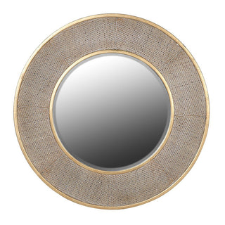 Kendal Round Wall Mirror – Gold Rattan Effect Metal Frame | 100cm - CharlesTed Home