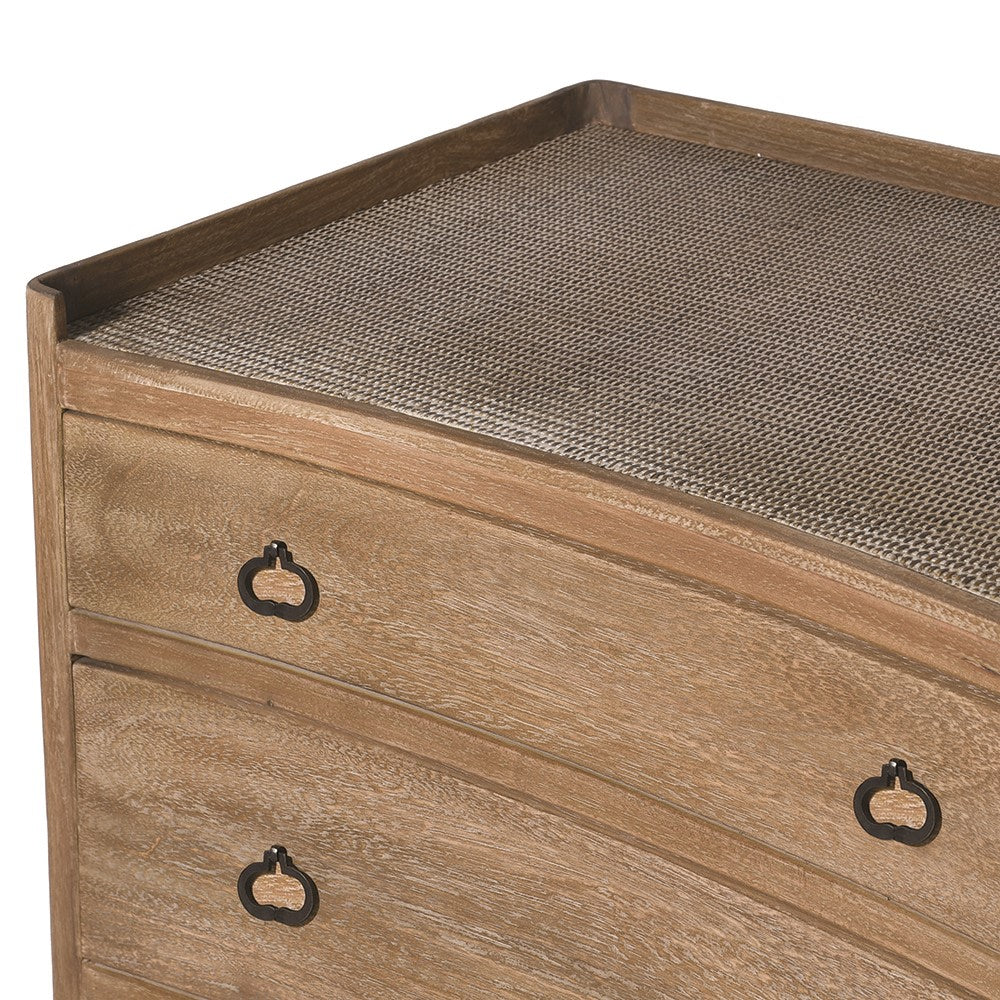 Kendal Bayur Wood Sideboard with six drawers and natural finish