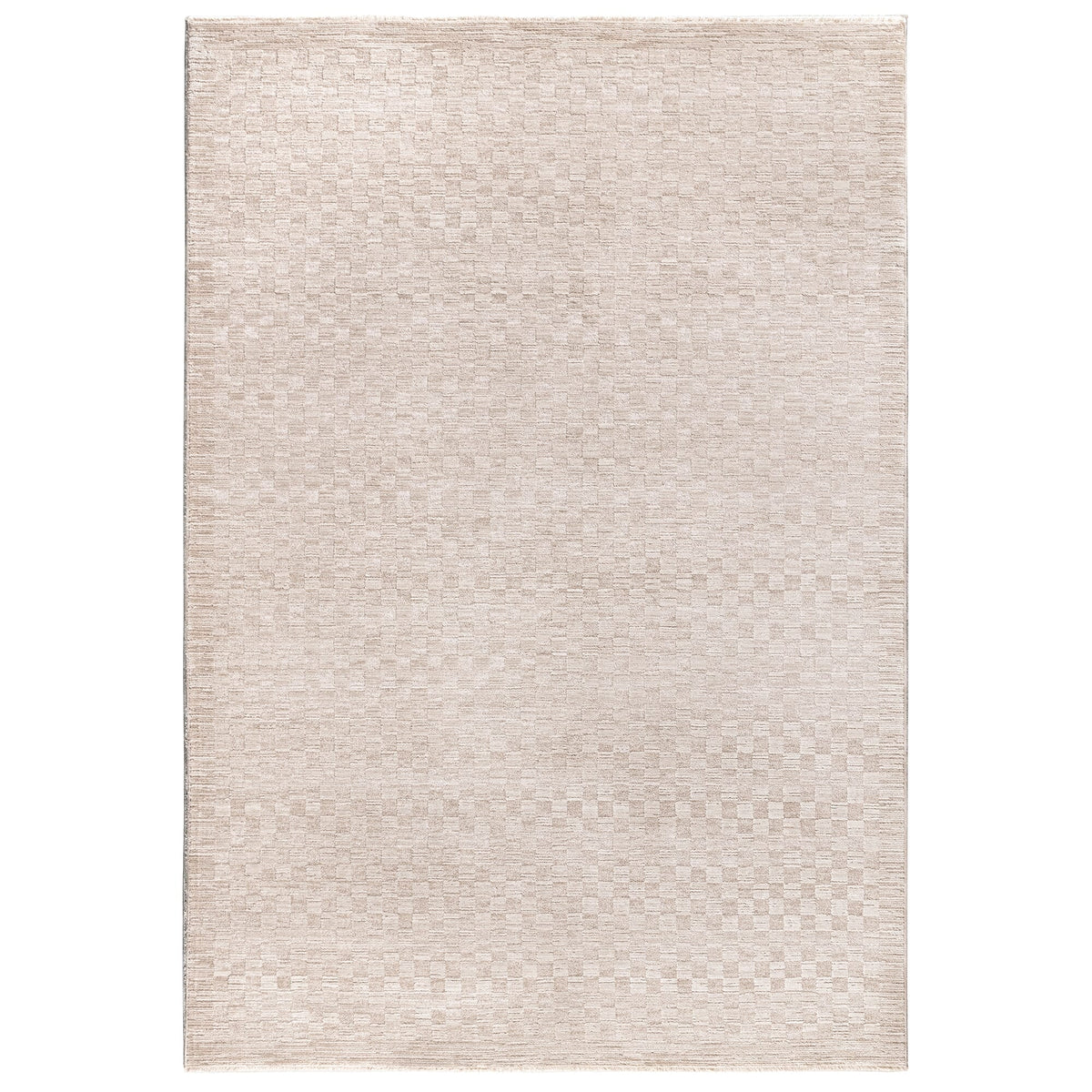 Laurent textured rug in beige, full flat view