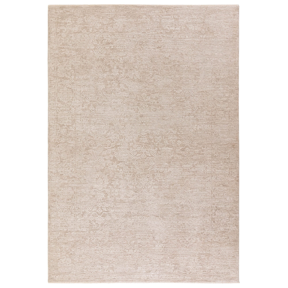 Laurent textured rug in beige and natural, full flat view