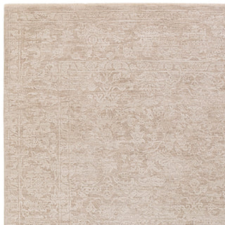 Laurent textured rug in beige and natural, fringe detail