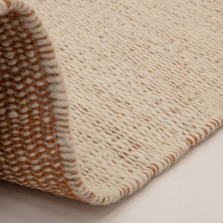 Lima rug in rust, corner detail of the handwoven finish
