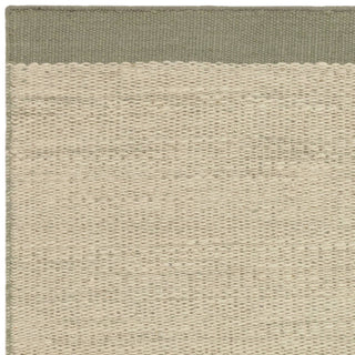 Lima rug in sage, detail of the bold contrasting border
