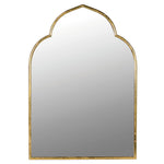 A beautiful arched mirror pulling on the Eastern Influence of Morocco gold frame