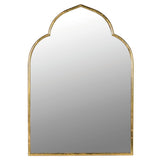 A beautiful arched mirror pulling on the Eastern Influence of Morocco gold frame
