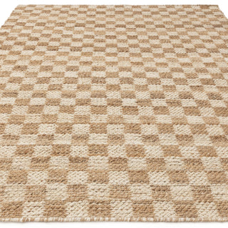 Uley hand woven checkerboard jute rug in natural, view 4