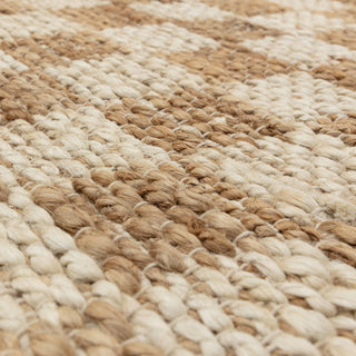 Uley hand woven checkerboard jute rug in natural, view 7