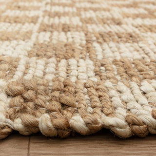 Uley hand woven checkerboard jute rug in natural, view 8