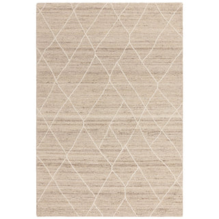 Noah hand tufted wool rug in natural, full flat view