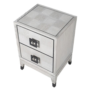 Pasadena Modern Farmhouse Oak Bedside Table with 2 Drawers - CharlesTed Home