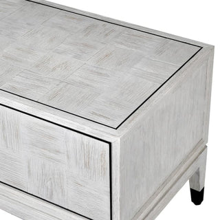 Pasadena Modern Whitewashed Oak TV Unit with Parquet Detailing | 4 Door Media Console - CharlesTed Home