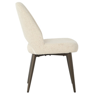 Taynton Curved Upholstered Dining Chair | Cream