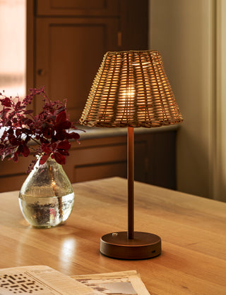 Rattan Rechargeable Table Lamp
