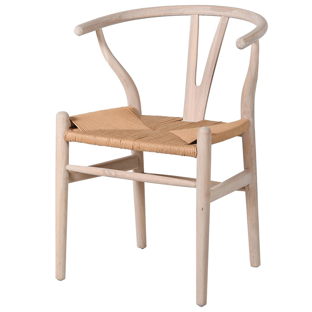 wishbone chair with rattan seat