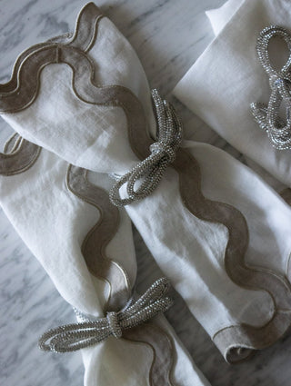 Rhinestone Bow Napkin Holders | Set of 4 - CharlesTed Home