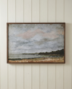 A beautiful textured artwork depicting a sultry riverside scene.