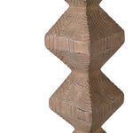 Close up picture of turned fir wood lamp post