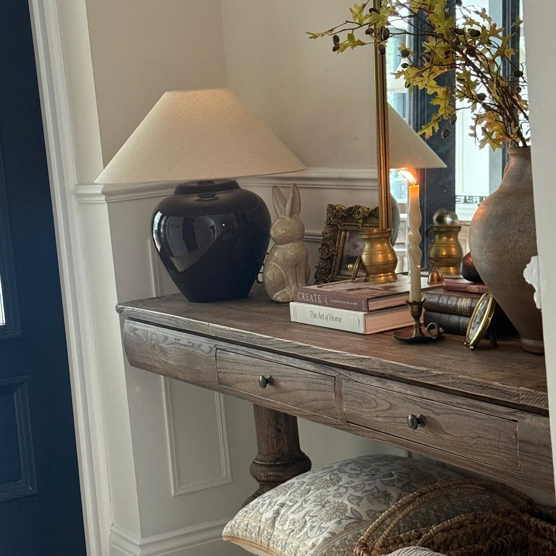 Rustic Elm Wood Irving Console Table – Timeless Charm with Modern Func ...