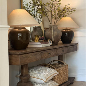 Rustic Elm Wood Irving Console Table | Timeless Charm with Modern Functionality