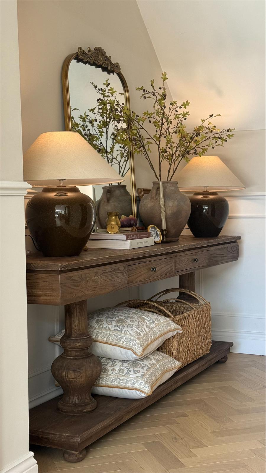 Rustic Elm Wood Irving Console Table – Timeless Charm with Modern Functionality - CharlesTed Home