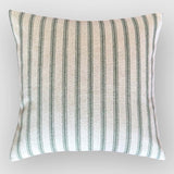 Emmie Ticking Stripe Linen Cushion | Moss Green