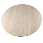 Round marble dining table with pillar base