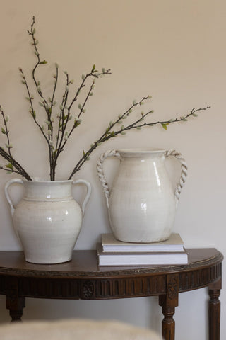 Verona Classic White Ceramic Vase with Handles - CharlesTed Home