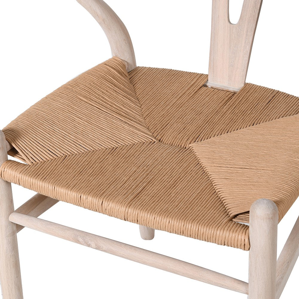 wishbone chair with rattan seat