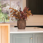 brown stoneware vase with handles