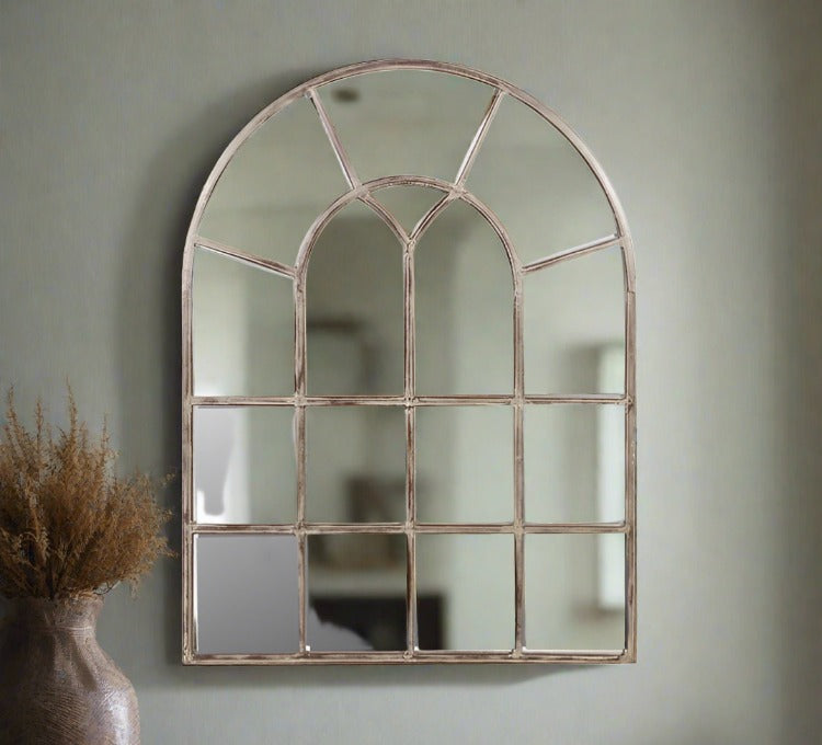 bronzed metal window mirror