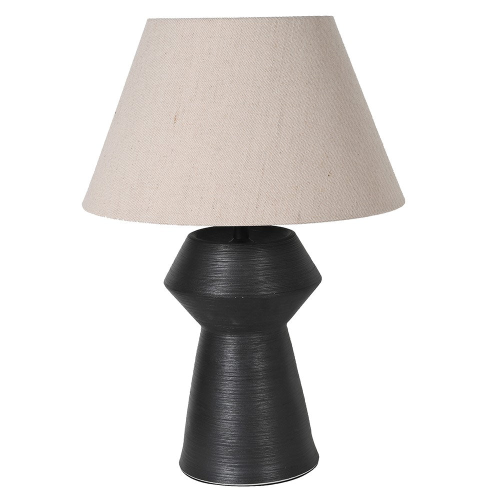Ayla Black Tapered ceramic  Lamp with Shade