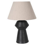 Ayla Black Tapered ceramic  Lamp with Shade