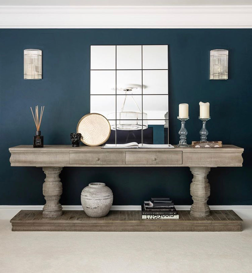 Charles Ted Sarah Console Table - Rustic Pine Elegance with Practical Storage