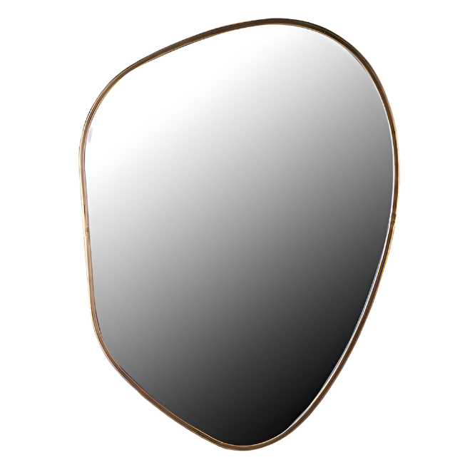 Charles Ted small asymmetrical wall mirror with gold frame